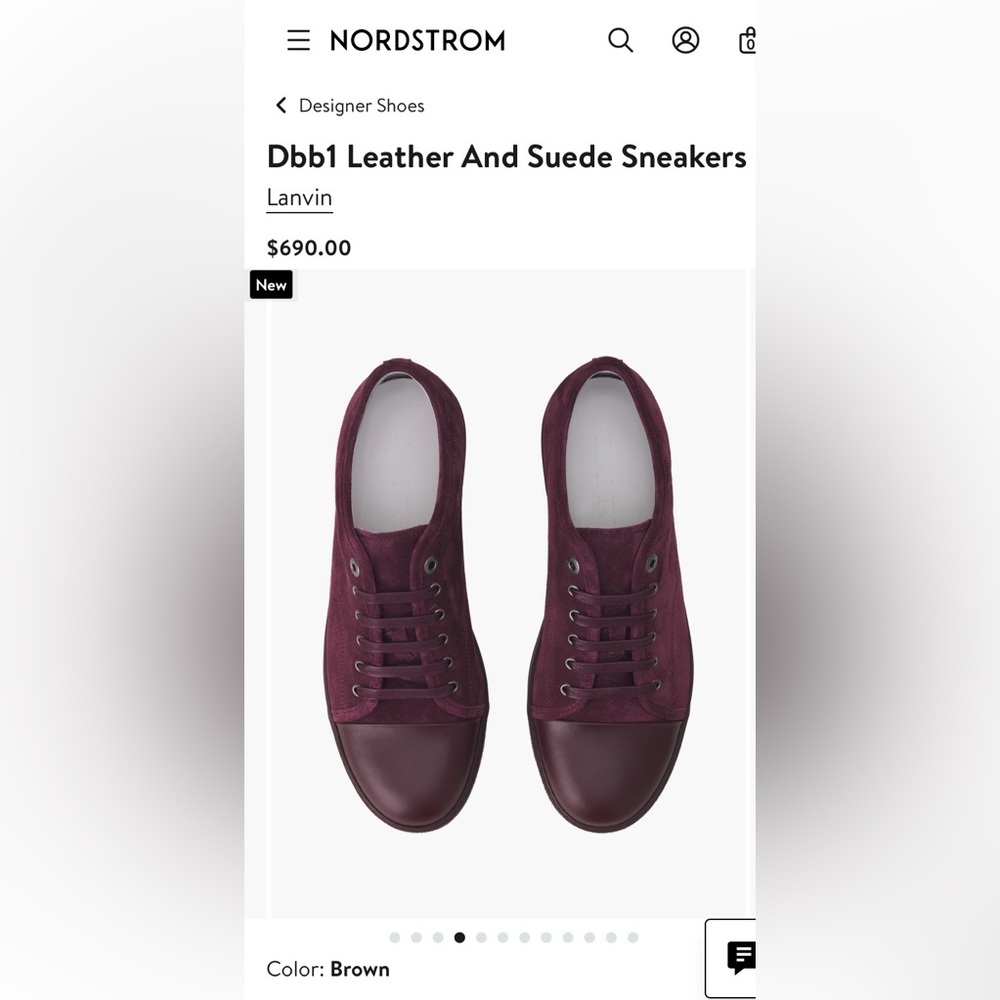 Lanvin Dbb1 Leather And Suede Sneakers
